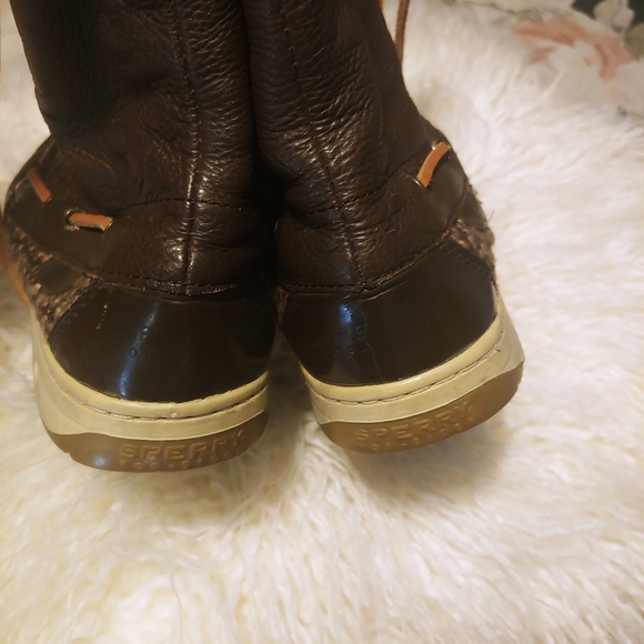 Sperry brown leather lace up tall boot sz 8 - Picture 7 of 16
